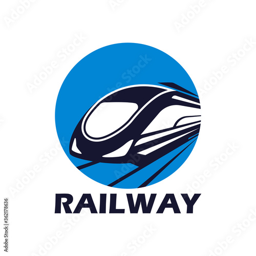 train railway logo isolated on white background. vector illustration