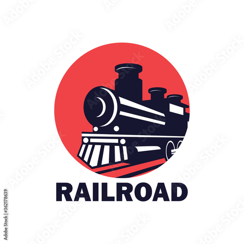 train railway logo isolated on white background. vector illustration