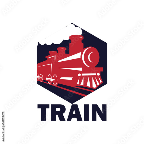 train railway logo isolated on white background. vector illustration
