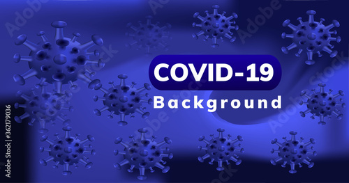 Corona virus or COVID-19 cells background, new virus from Wuhan, China in 2019. Background vector of Corona disease outbreak situation concept
