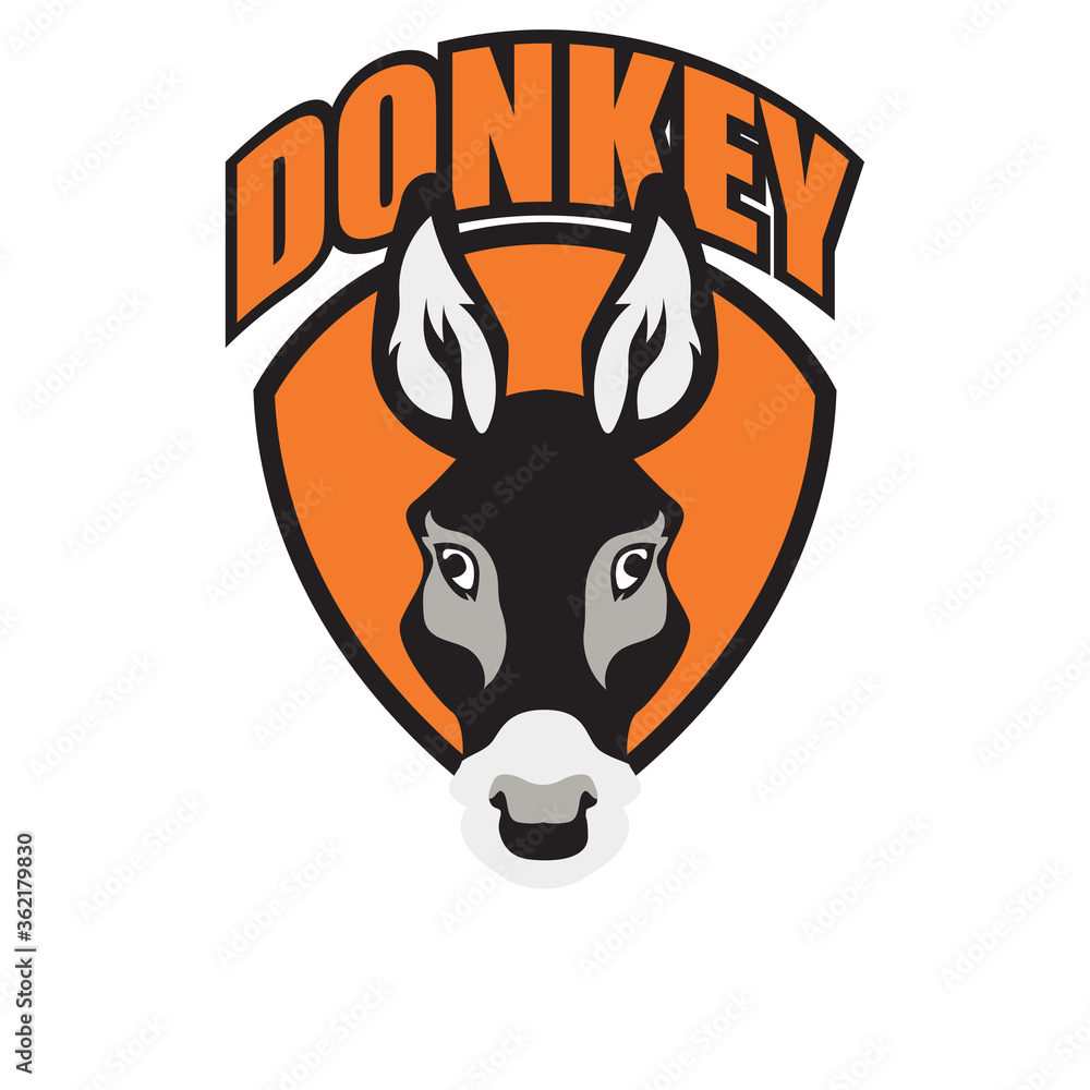 donkey logo isolated on white background. vector illustration