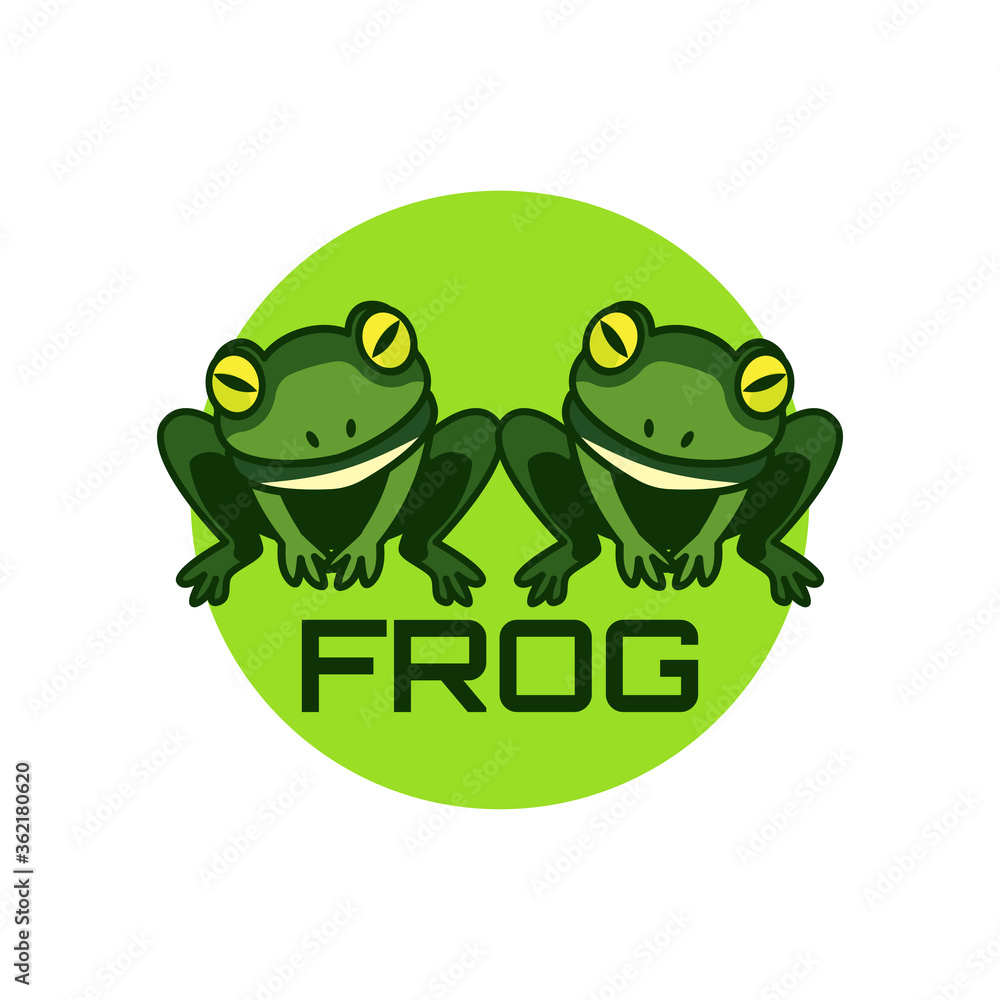 Fototapeta premium green frog logo isolated on white background. vector illustration