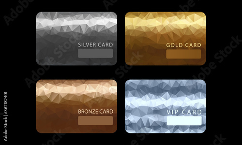 Gold, silver, bronze, VIP premium member cards