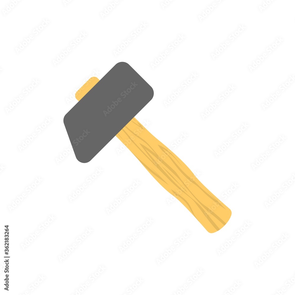 Hammer icon illustration in flat design style. Repair, construction sign. Hammer icon illustration in flat design style. Repair, construction sign.