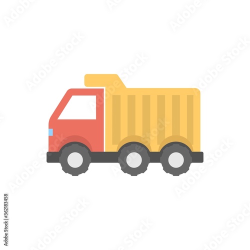 Industrial truck icon. Dump truck, tipper symbol.