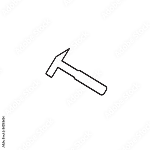 Hammer line icon vector