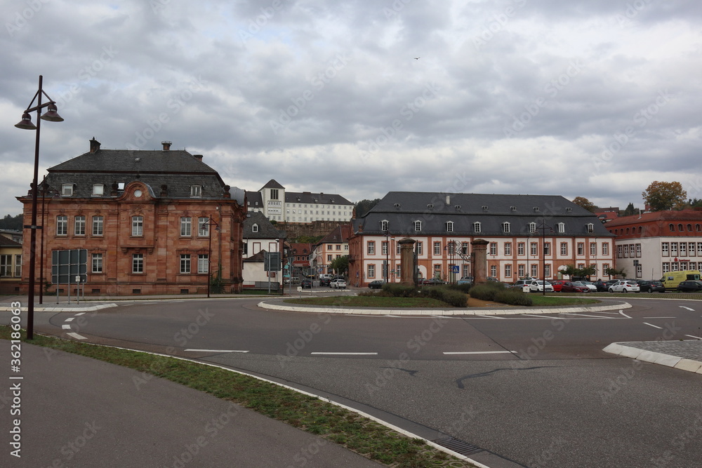 Blieskastel, Saarland/ Germany - October 15 2019: View of town center of Blieskastel, Germany