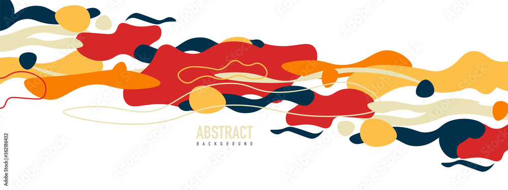 Trendy liquid style shapes abstract design, dynamic vector background for placards, brochures, posters, web landing pages, covers or banners