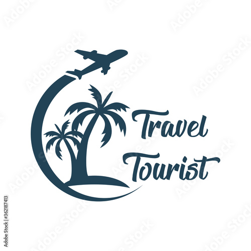 travel tourism logo isolated on white background. vector illustration