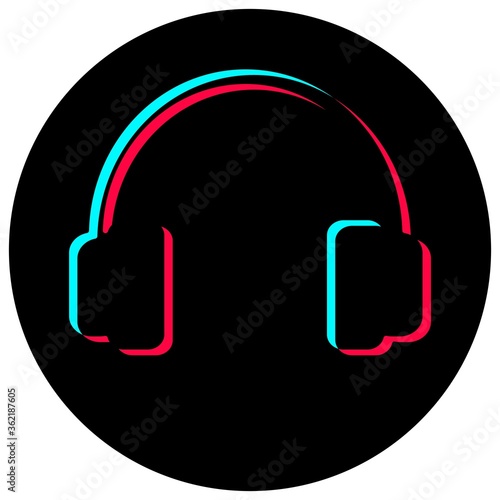 Vector headphones icon,Social media concept