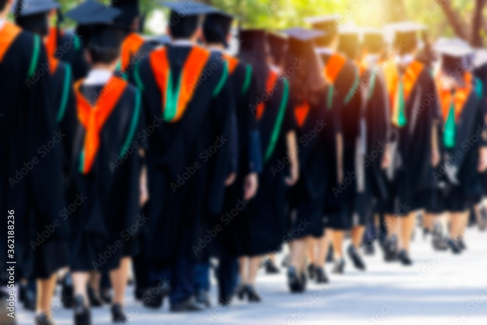 Obraz premium Commencement success graduates of the university, Concept education congratulation. Graduation Ceremony ,Congratulated the graduates in University during commencement