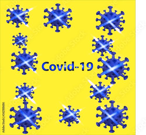 Corona virus or COVID-19 cells background, new virus from Wuhan, China in 2019. Background vector of Corona disease outbreak situation concept.