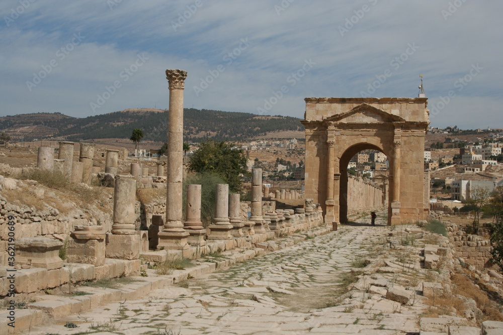 Jarash/ Jordan - October 18 2011: Historic site from Roman times located in Jordan