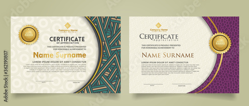 Set modern certificate template.