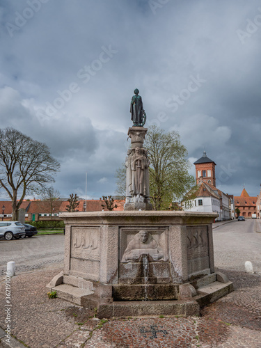 Fountain well in front of Sct. Catharinae monastery in Ribe; Denmark photo