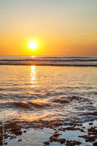 Amazing sunset view on Indian ocean at Bali  Indonesia