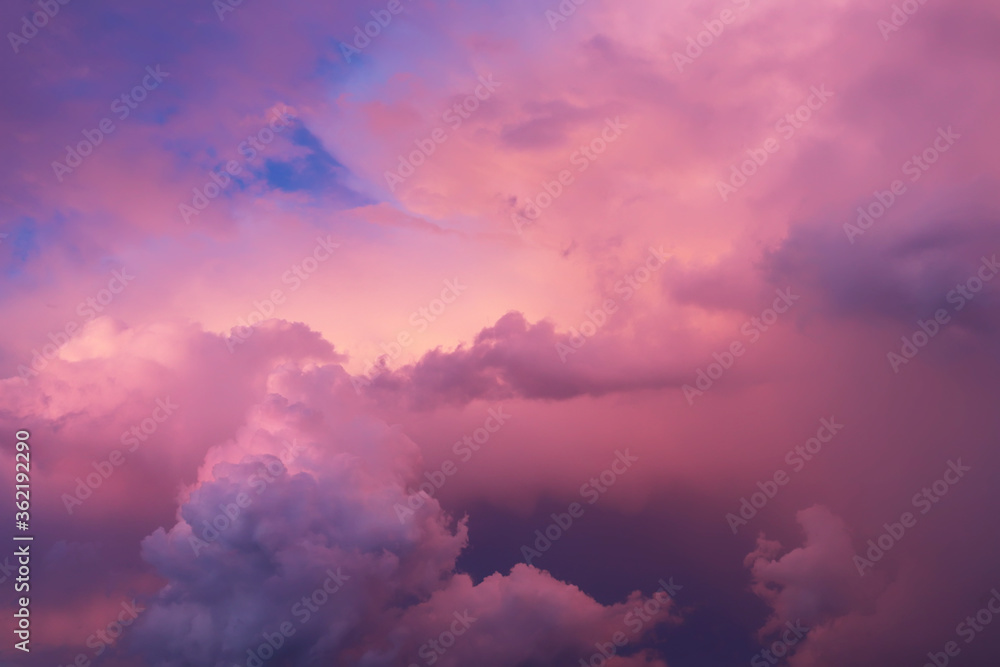 clouds and the sky in bright pink blue and blue tones. fabulous, magical sky. The image can be used to decorate a banner and a postcard. Background. clouds and the sky in bright pink blue and blue tones. fabulous, magical sky. The image can be used to decorate a banner and a postcard. Background.