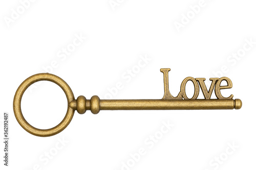 Fotografía Vintage retro bronze love skeleton key