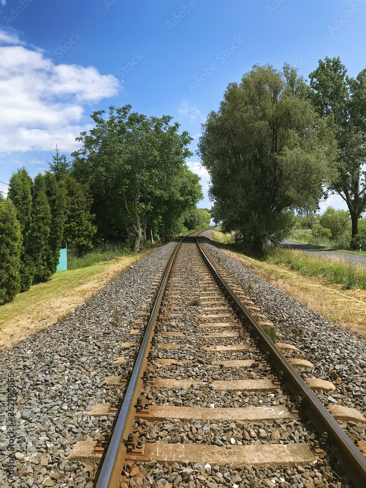 Railroad and highway.