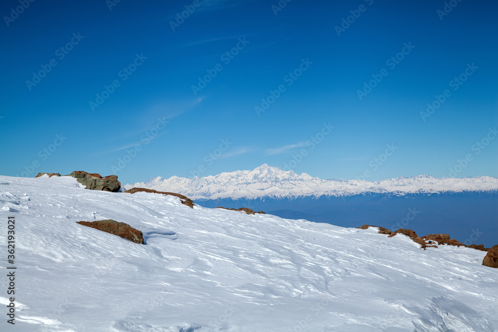 Snow Covered Himalayan Mountains in Gulmarg