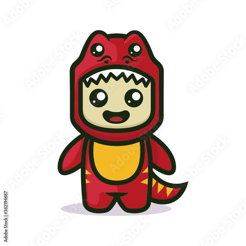 Dinosaur cute mascot vector design