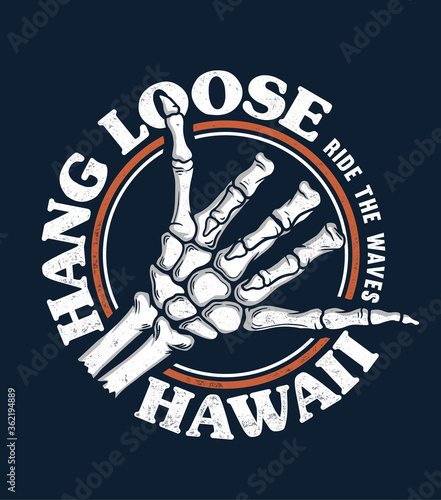 Hang loose sign vector illustration for t-shirt prints and other uses.