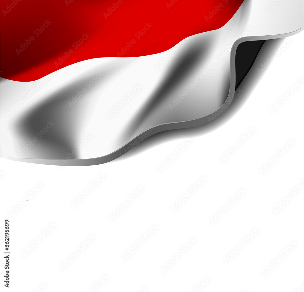 Naklejka premium Waving flag of indonesia. Vector illustration on white background