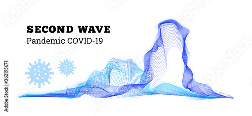 Second wave covid-19. Vector illustration on white