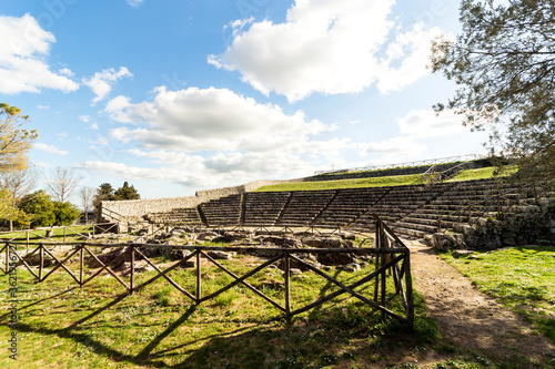 Beautiful Sceneries of The Greek Theater in Palazzolo Acreide  Province of Syracuse  Italy.