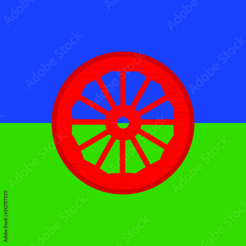 Flag of the Romani, Gypsy, Roma, Rom people. The national flag Gypsy. Vector Flag Gypsy. Icon Background Gypsy. International Roma day.