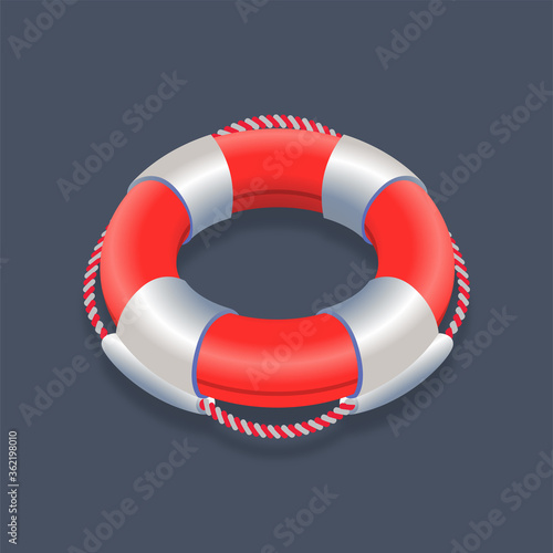 Graphic mall, Lifebuoy, Isometric 3D illustration.