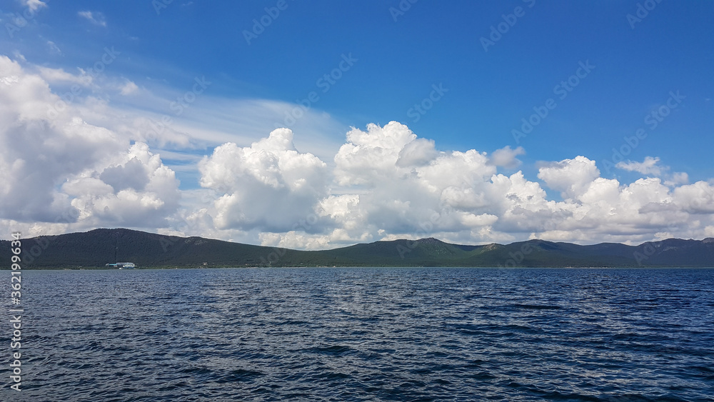 cold sea coast and clouds