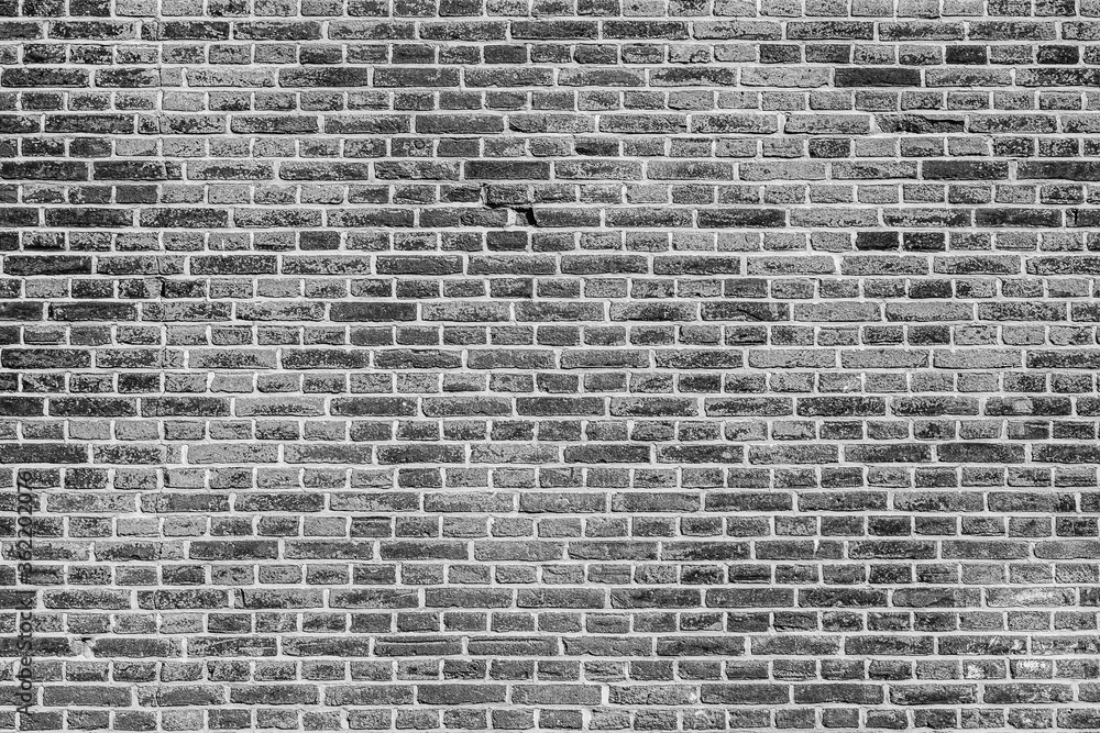 Black and white brick wall texture background. Grey bricks texture Black and white brick wall texture background. Grey bricks texture
