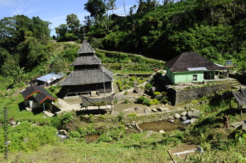 WEST SUMATERA, INDONESIA -JUNE 8, 2014: Tuo Kayu Jao Mosque is located in West Sumatra, Indonesia. Built in 1599 and is the second oldest mosque in Indonesia. photo