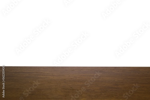 Wood table isolate white background and copy space for a product