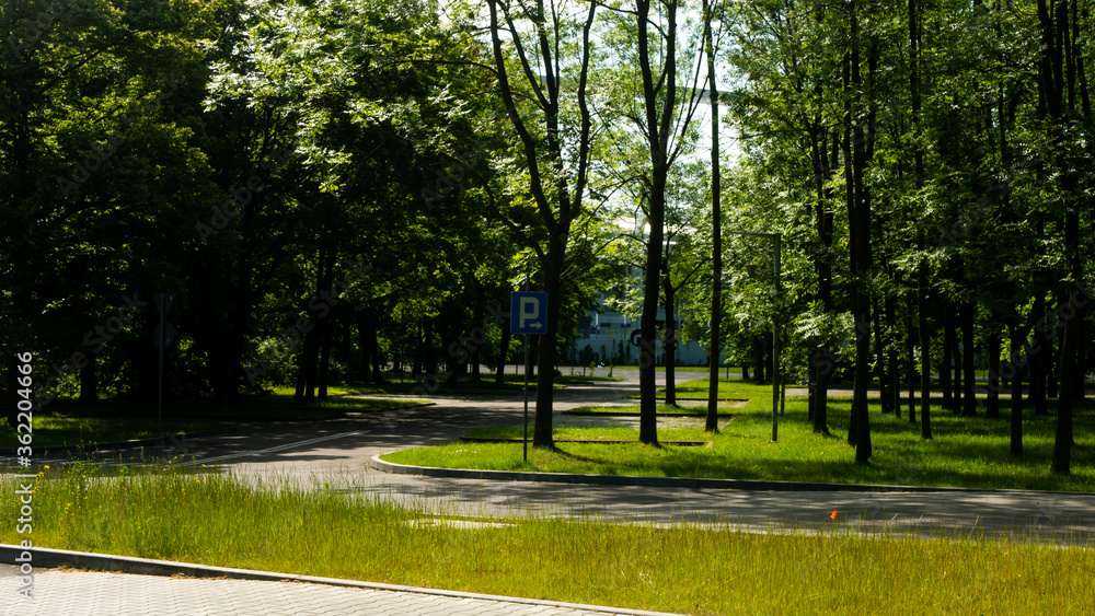 Beautiful views in the Silesian Park in Chorzów in the background the Silesian Stadium. A free entry space. Beautiful views in the Silesian Park in Chorzów in the background the Silesian Stadium. A free entry space.