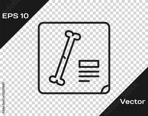 Black line X-ray shots icon isolated on transparent background. Vector Illustration.
