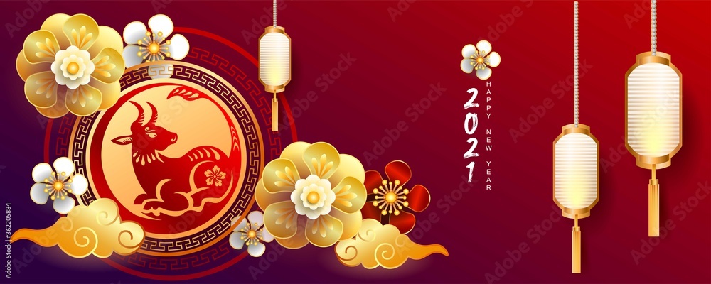 Happy new year 2021 / Chinese new year / Year of the ox / Zodiac sign for greetings card, invitation, posters, brochure, calendar, flyers, banners. Happy new year 2021 / Chinese new year / Year of the ox / Zodiac sign for greetings card, invitation, posters, brochure, calendar, flyers, banners.