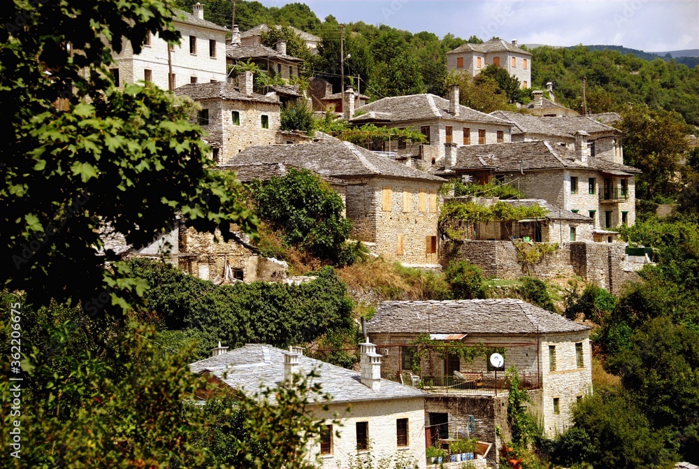 Panoramic view of Vitsa village, one of Zagoria villages in north-western Greece.