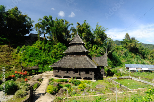 WEST SUMATERA, INDONESIA -JUNE 8, 2014: Tuo Kayu Jao Mosque is located in West Sumatra, Indonesia. Built in 1599 and is the second oldest mosque in Indonesia.