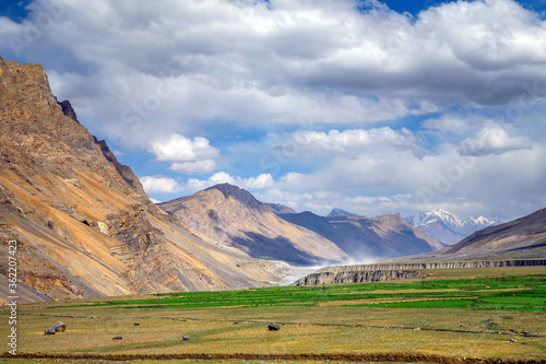 Himalayan landscape near Hull. Spiti Valley, Himachal Pradesh, India photo