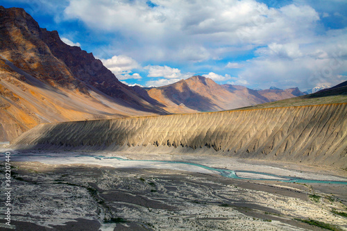 Beautiful scenic view of Spiti River at Spiti valley, Himachal Pradesh, India. photo