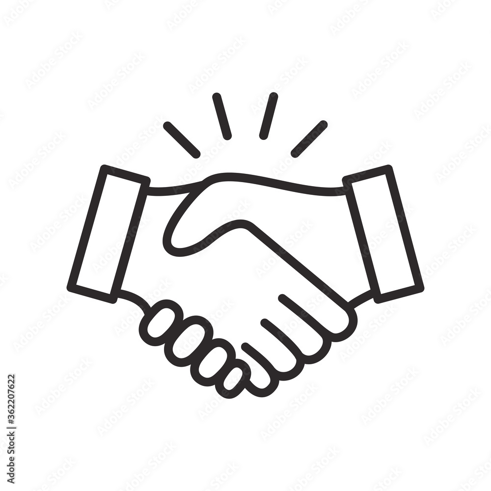 Obraz premium handshake icon vector design illustration 