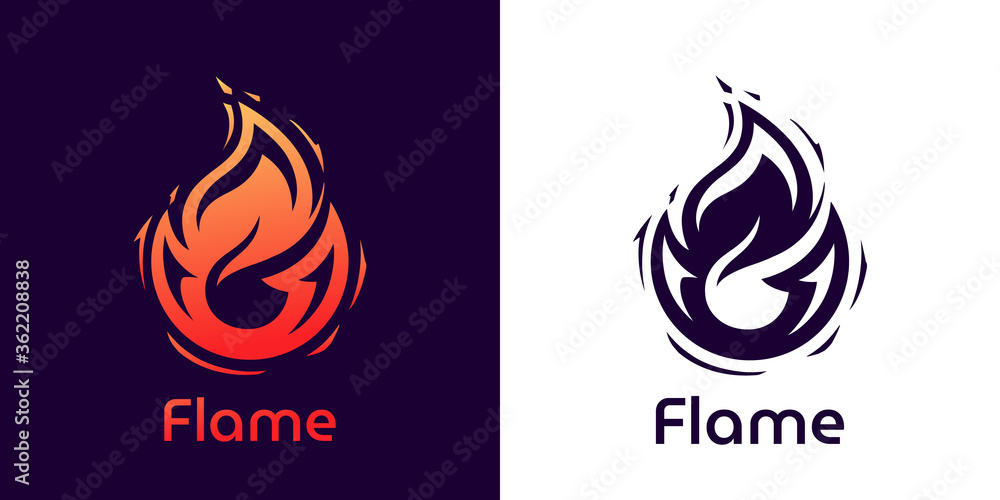 Fire Flame Logo design. Flame silhouette. Hot symbol. Fire icon Fire Flame Logo design. Flame silhouette. Hot symbol. Fire icon