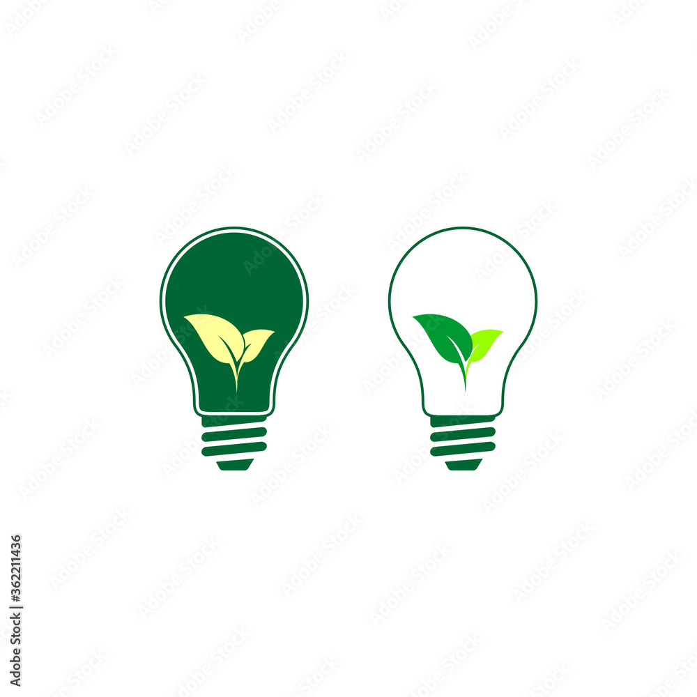 Vector Illustration of Light bulb icon with leaf concept Vector Illustration of Light bulb icon with leaf concept