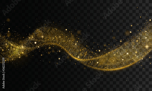 Gold glitter wave