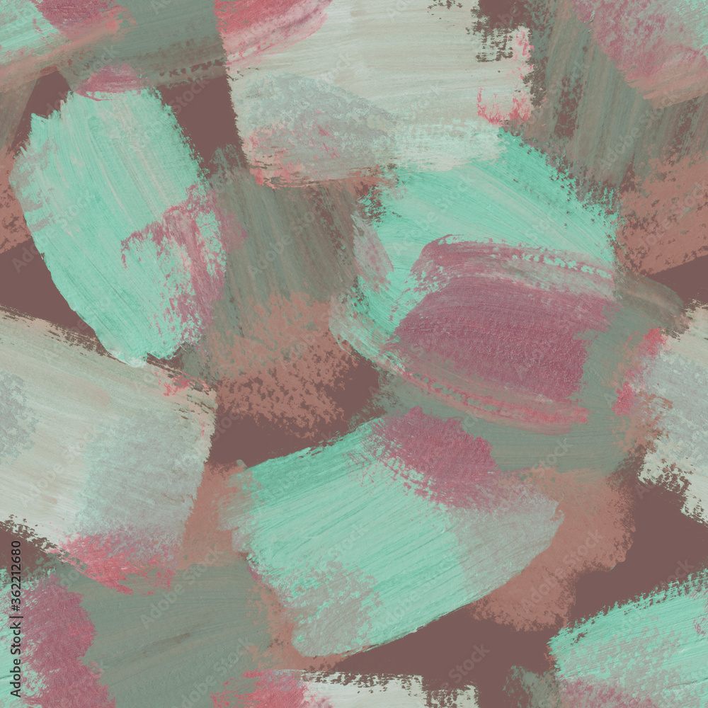 Brush Strokes Seamless Pattern. Hand Painted Background. Acrylic Illustration.