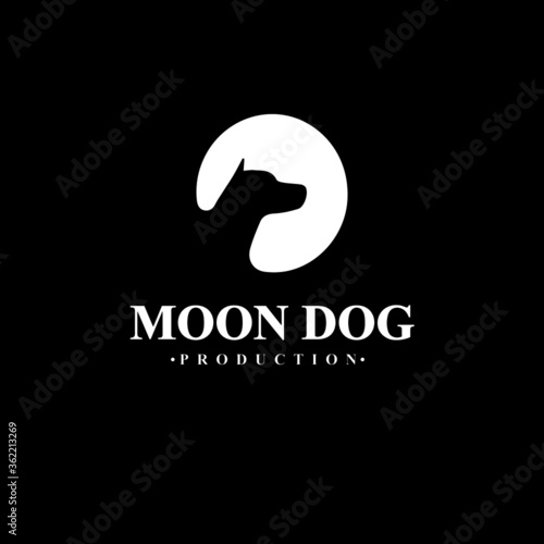 Moon Dog vector  logo for commercial use.100% Editeable