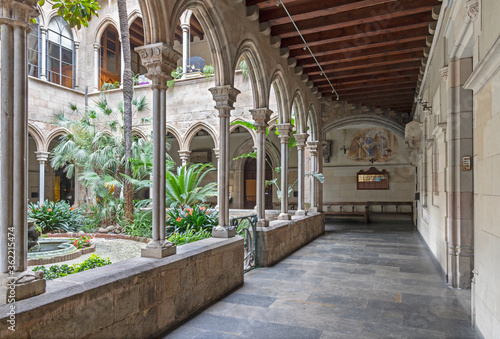 BARCELONA, SPAIN - MARCH 5, 2020: The atrium of church Església de la Concepció. photo