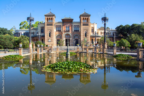Parque de María Luisa, Pabellón mudéjar, sede del Museo de Artes y Costumbre Populares, Sevilla, Andalucía, España photo